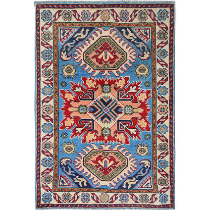 Kazak Wool Hand Knotted Rug Blue 2.8x3.11 -O0400