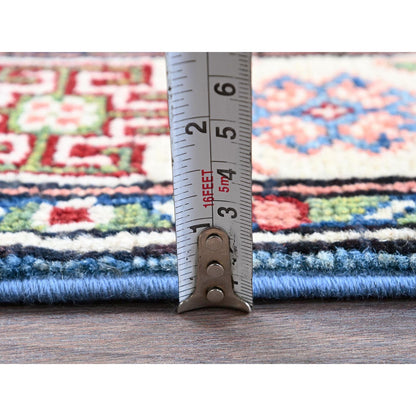 Kazak Wool Hand Knotted Rug Blue 2.8x4.1 -O0401