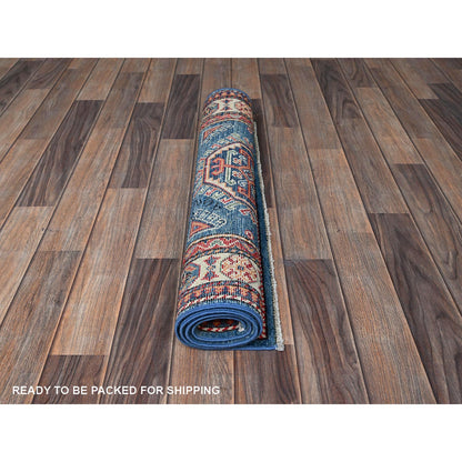 Kazak Wool Hand Knotted Rug Blue 2.8x3.11 -O0402