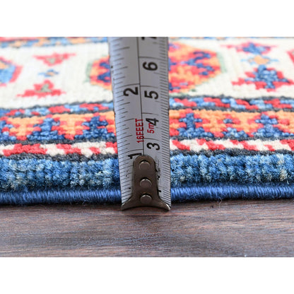 Kazak Wool Hand Knotted Rug Blue 2.8x3.11 -O0402