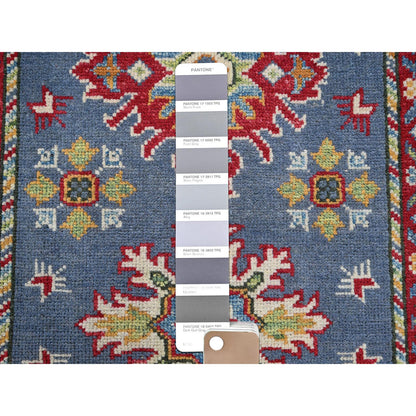 Kazak Wool Hand Knotted Rug Blue 2.9x4.1 -O0404
