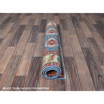 Kazak Wool Hand Knotted Rug Blue 2.10x3.11 -O0405
