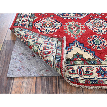 Kazak Wool Hand Knotted Rug Red 2.6x4.0 -O0406