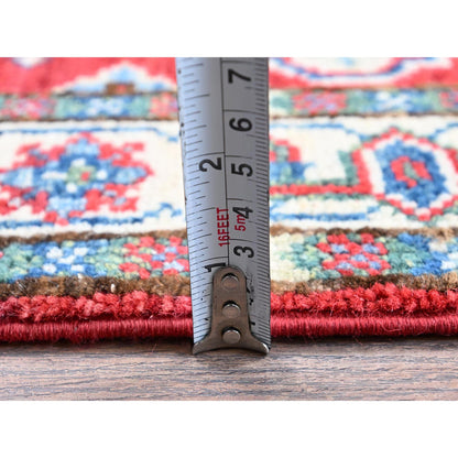 Kazak Wool Hand Knotted Rug Red 2.6x4.0 -O0406
