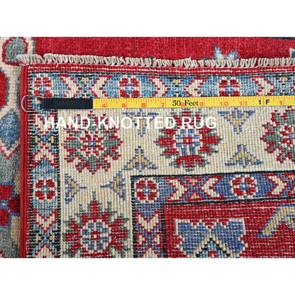 Kazak Wool Hand Knotted Rug Red 2.9x3.11 -O0407