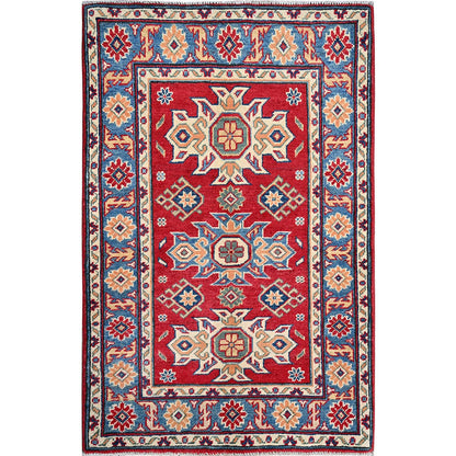 Kazak Wool Hand Knotted Rug Red 2.10x4.2 -O0408