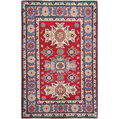 Kazak Wool Hand Knotted Rug Red 2.10x4.2 -O0408