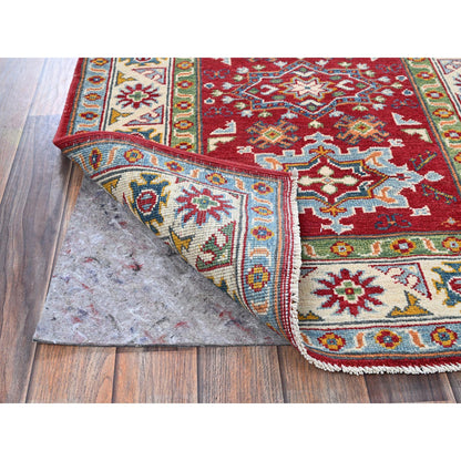 Kazak Wool Hand Knotted Rug Red 2.11x3.11 -O0410
