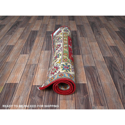 Kazak Wool Hand Knotted Rug Red 2.11x3.11 -O0410