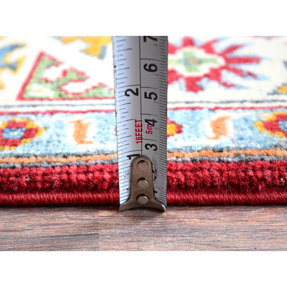 Kazak Wool Hand Knotted Rug Red 2.11x3.11 -O0410