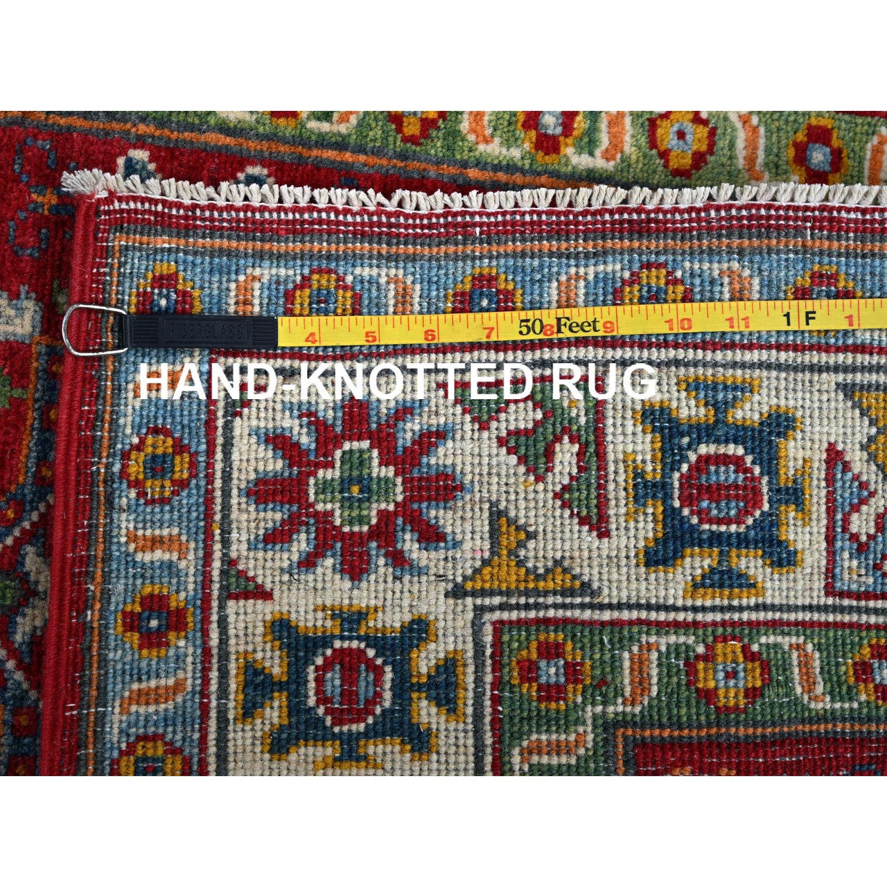 Red 2'11" x 3'11" Kazak Hand knotted Wool Rug - Sku: O0410