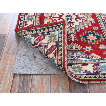 Kazak Wool Hand Knotted Rug Red 2.7x4.0 -O0411