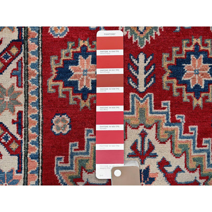 Kazak Wool Hand Knotted Rug Red 2.7x4.0 -O0411
