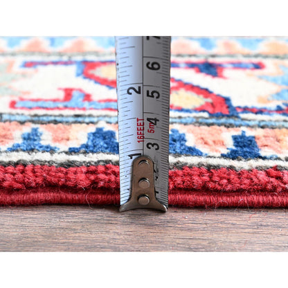 Kazak Wool Hand Knotted Rug Red 2.7x4.0 -O0411