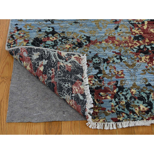 Transitional Wool Hand Knotted Rug Red Deep Claret 9.0X12.10 -O041302