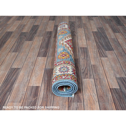 Kazak Wool Hand Knotted Rug Blue 3.3x5.0 -O0414