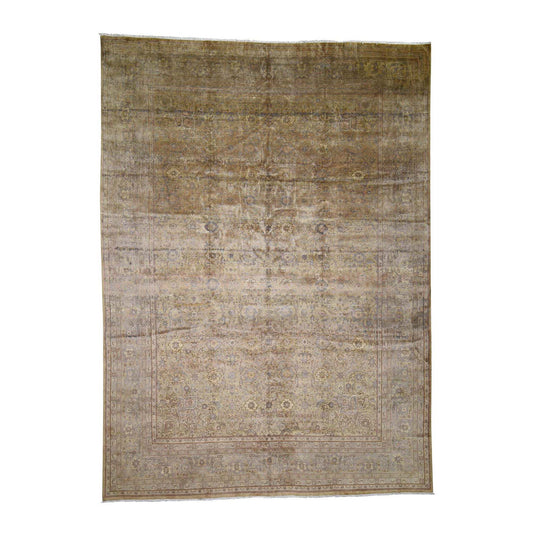 Antique Wool Hand Knotted Rug Grey Light Brown 8.7X11.8 -O041570