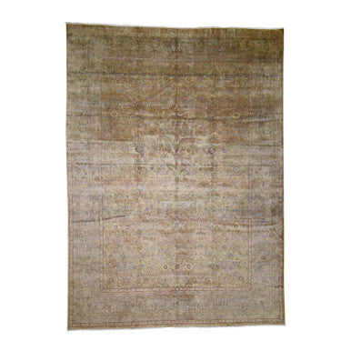 Antique Wool Hand Knotted Rug Grey Light Brown 8.7X11.8 -O041570