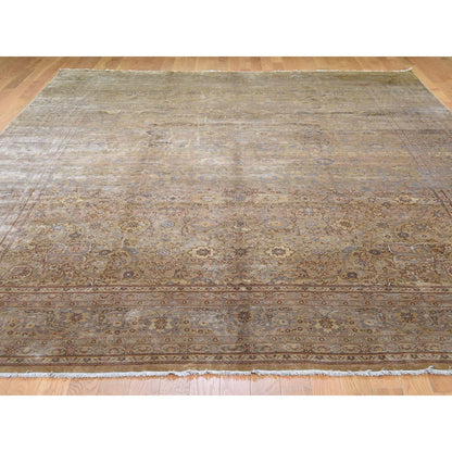 Antique Wool Hand Knotted Rug Grey Light Brown 8.7X11.8 -O041570