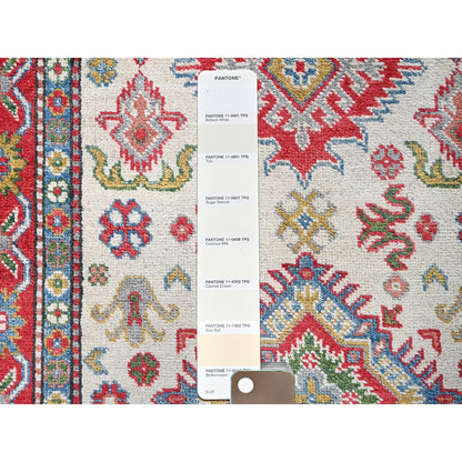 Kazak Wool Hand Knotted Rug Ivory 3.2x5.3 -O0415