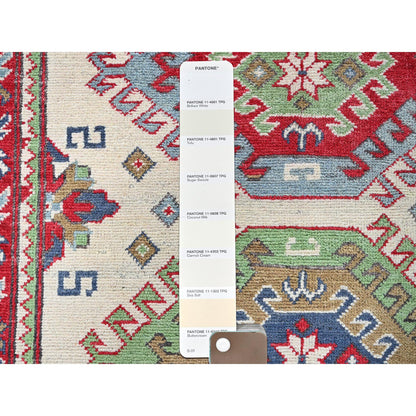 Kazak Wool Hand Knotted Rug Ivory 3.3x4.10 -O0416