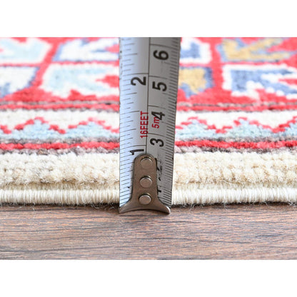 Kazak Wool Hand Knotted Rug Ivory 3.3x4.10 -O0416