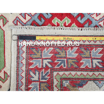 Kazak Wool Hand Knotted Rug Ivory 3.3x4.10 -O0416