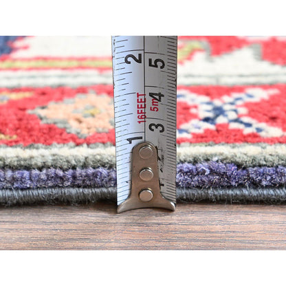 Kazak Wool Hand Knotted Rug Purple 3.11x6.1 -O0417