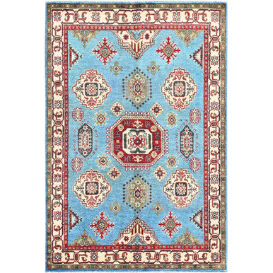 Kazak Wool Hand Knotted Rug Blue 3.11x6.0 -O0418