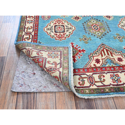 Kazak Wool Hand Knotted Rug Blue 3.11x6.0 -O0418
