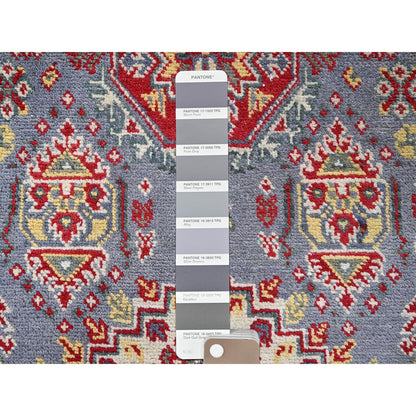 Kazak Wool Hand Knotted Rug Grey 4.1x5.10 -O0419