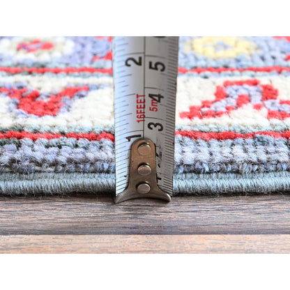 Kazak Wool Hand Knotted Rug Grey 4.1x5.10 -O0419