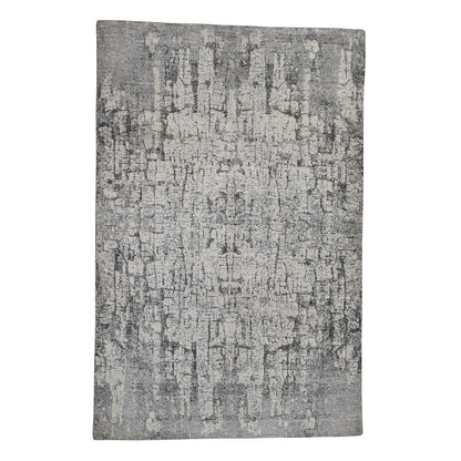 Modern and Contemporary Wool Hand Knotted Rug Ivory No Border 6.0X9.0 -O042196