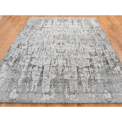 Modern and Contemporary Wool Hand Knotted Rug Ivory No Border 6.0X9.0 -O042196