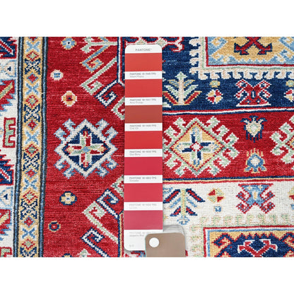 Kazak Wool Hand Knotted Rug Red 4.1x5.6 -O0421