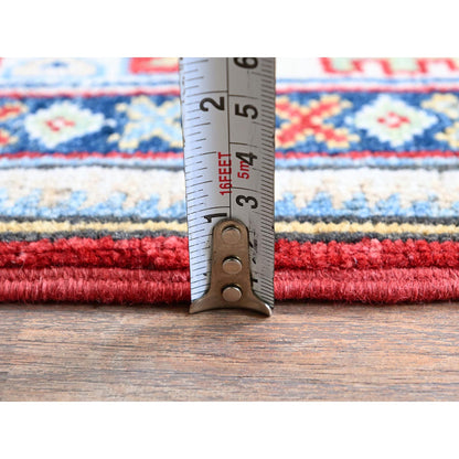 Kazak Wool Hand Knotted Rug Red 4.1x5.6 -O0421