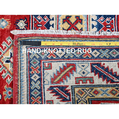 Kazak Wool Hand Knotted Rug Red 4.1x5.6 -O0421