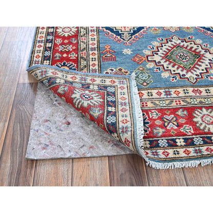 Kazak Wool Hand Knotted Rug Blue 3.10x6.3 -O0422