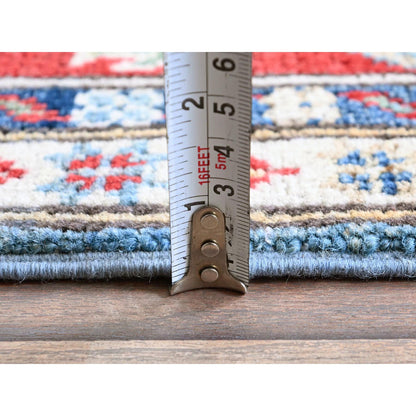 Kazak Wool Hand Knotted Rug Blue 3.10x6.3 -O0422