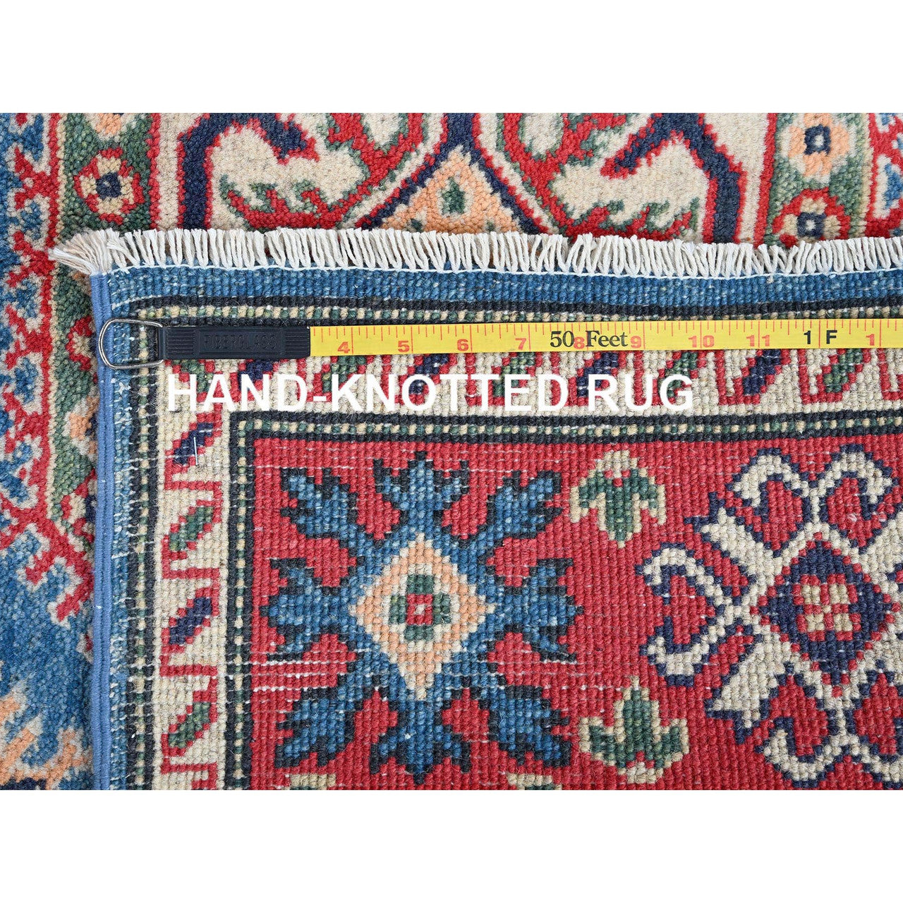 Blue 4'1" x 6'0" Kazak Hand knotted Wool Rug - Sku: O0423