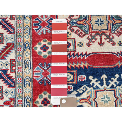 Kazak Wool Hand Knotted Rug Red 3.9x5.3 -O0425