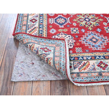 Kazak Wool Hand Knotted Rug Red 4.0x6.0 -O0426