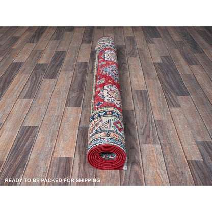 Kazak Wool Hand Knotted Rug Red 4.0x6.0 -O0426