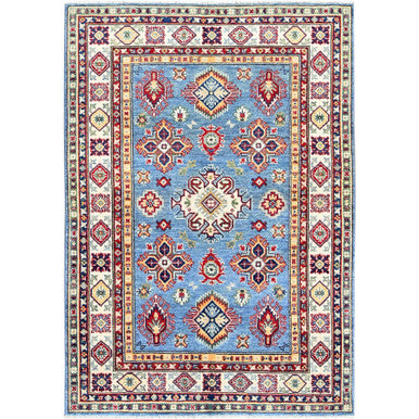 Kazak Wool Hand Knotted Rug Blue 4.0x5.9 -O0427