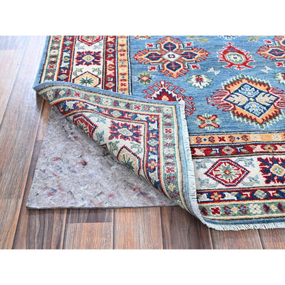 Kazak Wool Hand Knotted Rug Blue 4.0x5.9 -O0427