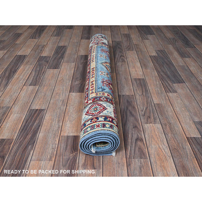 Kazak Wool Hand Knotted Rug Blue 4.0x5.9 -O0427