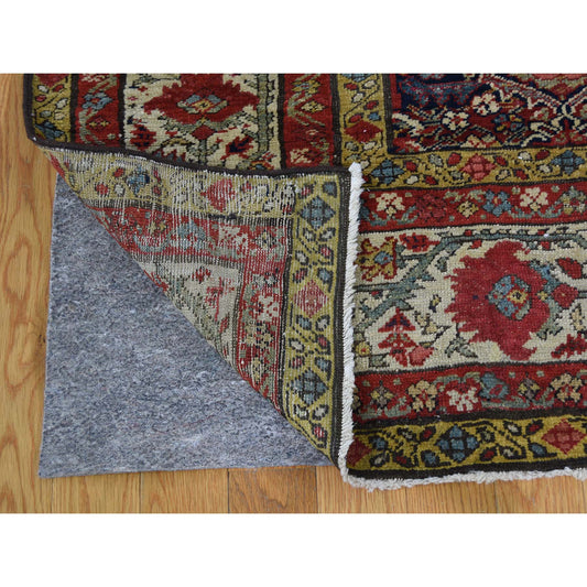Antique Wool Hand Knotted Rug Blue Grey 6.5X16.4 -O042867