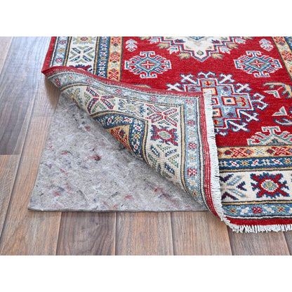 Kazak Wool Hand Knotted Rug Red 2.7x6.5 -O0428