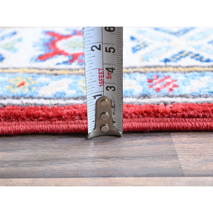 Kazak Wool Hand Knotted Rug Red 2.7x6.5 -O0428