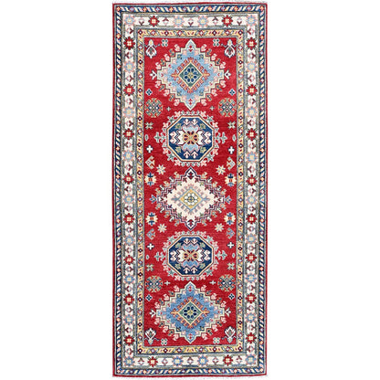 Kazak Wool Hand Knotted Rug Red 2.9x6.8 -O0430